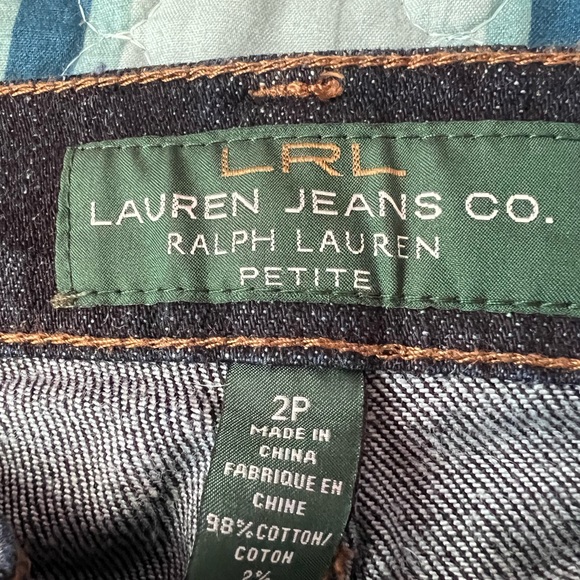 2P LAUREN RALPH LAUREN Womens Blue Zippered Pocketed Straight leg Jeans Petites - Picture 6 of 10